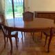 Oval table in Louis XV style and chairs