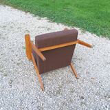 Fauteuil de style scandinave en hêtre, 1950