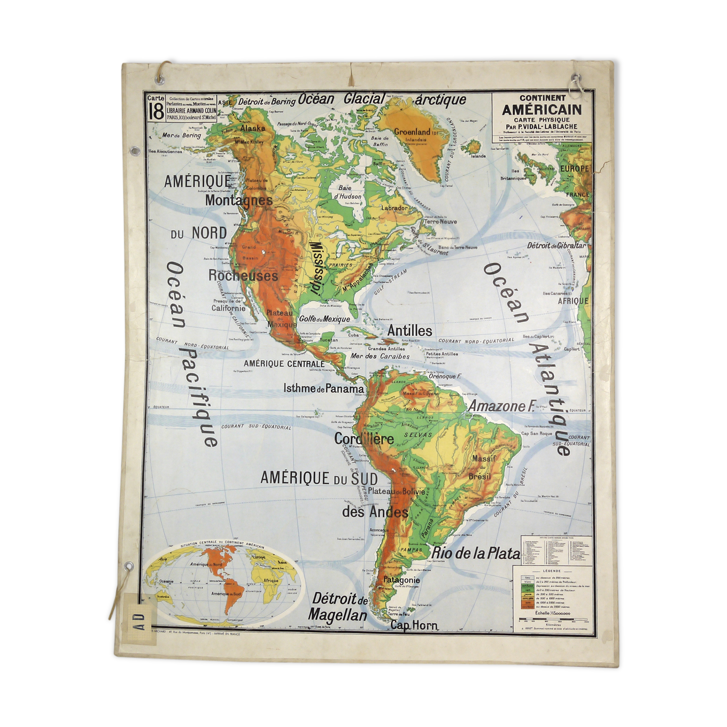 Vidal-Lablache - American Continent map