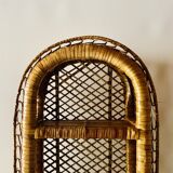 Vintage rattan and wicker shelf