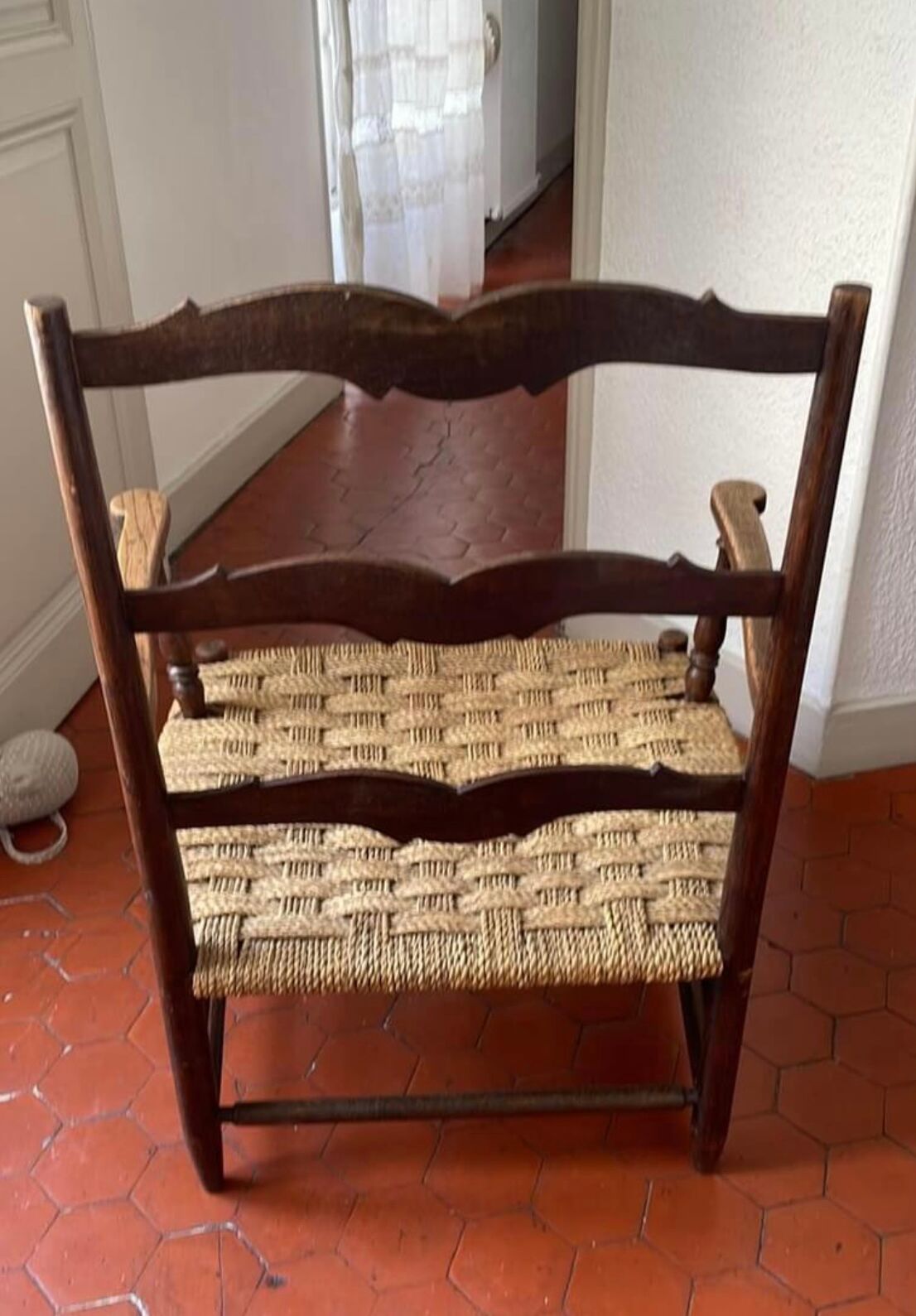 Provencal armchair fireplace corner