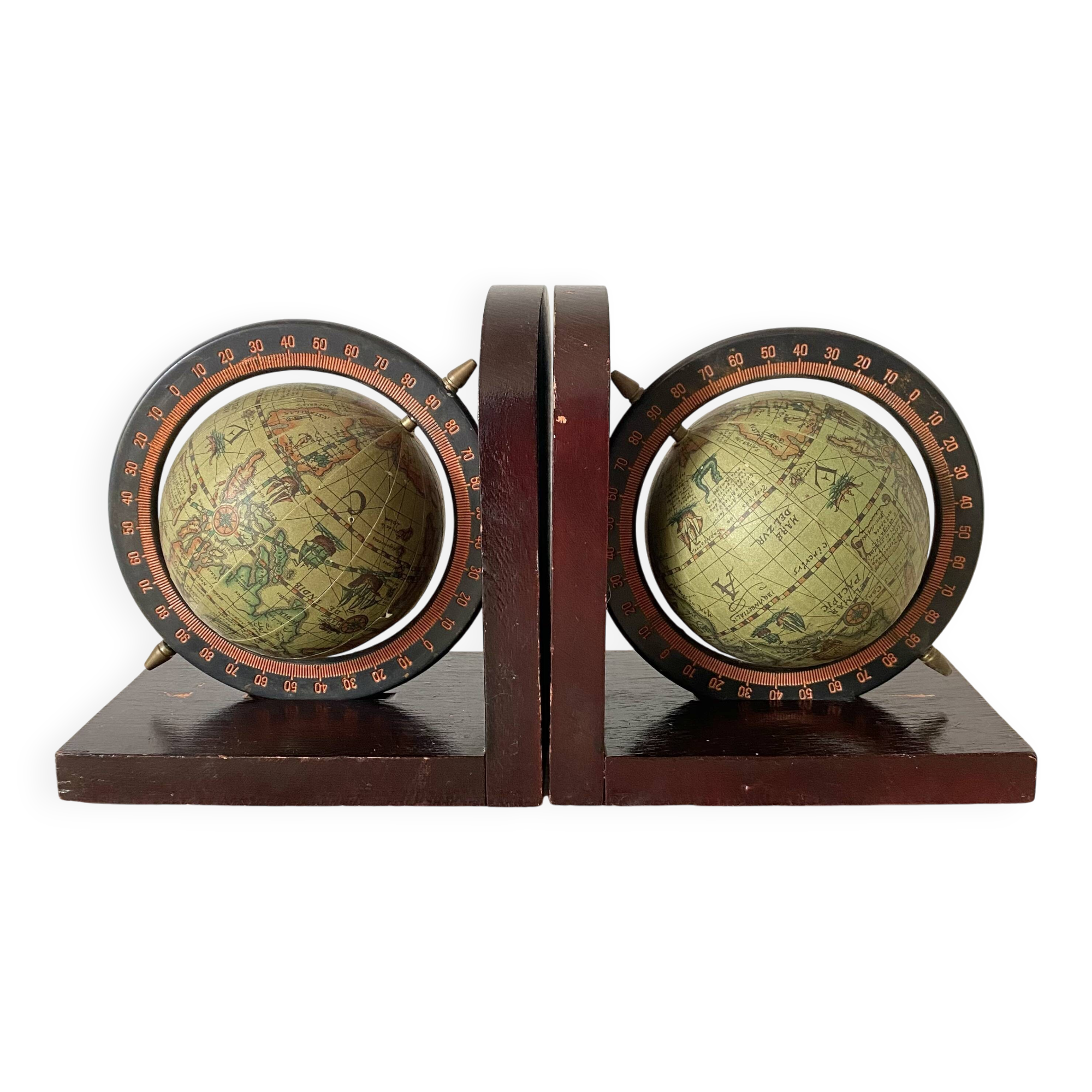Serre livres vintage globes terrestres
