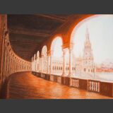 Drawing of the Plaza de España in Seville