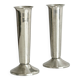 Pair of silver-plated flower vases