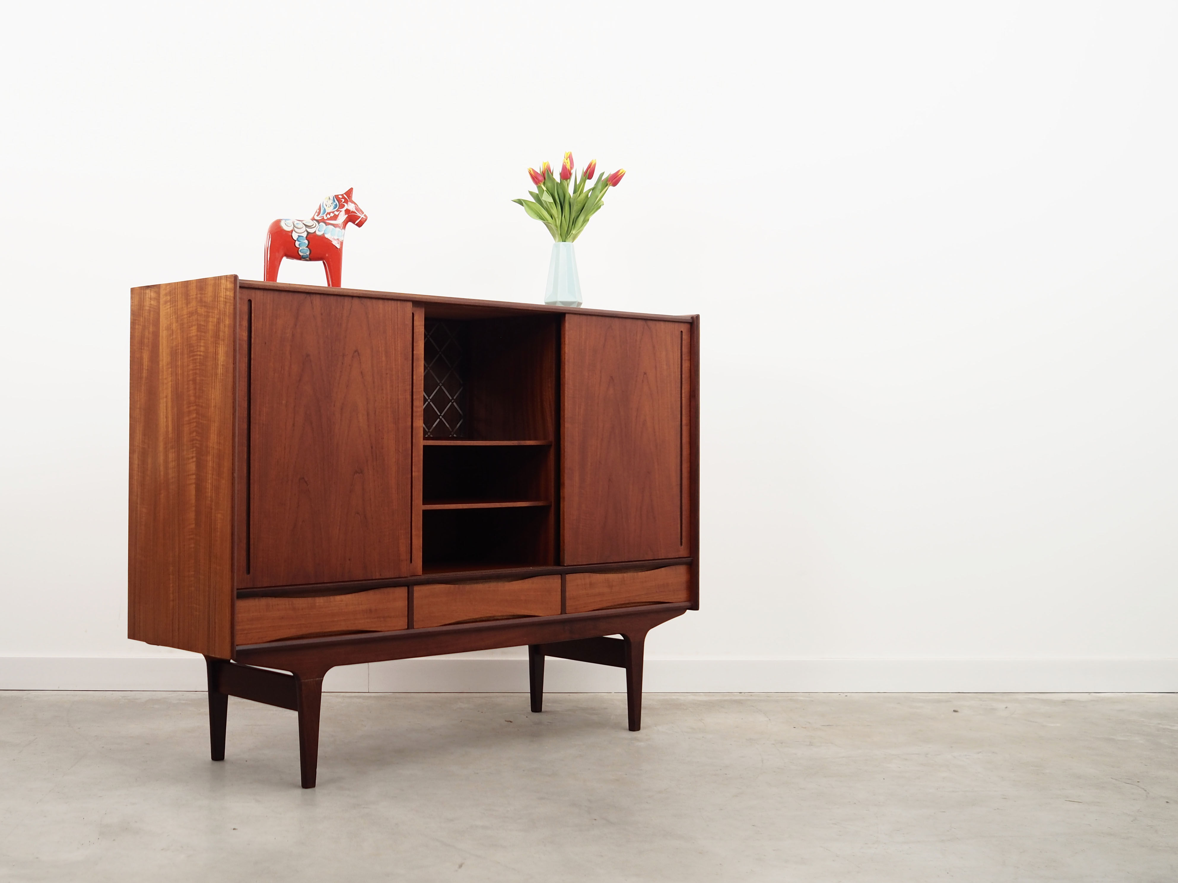 Teak highboard, Danish design, 1960s, production: Denmark