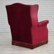 1970s, Danish highback armchair, furniture velour, ash wood legs.