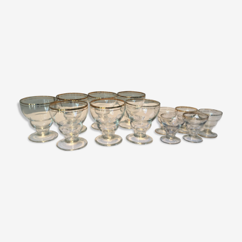 Set of shot glasses Golden edge