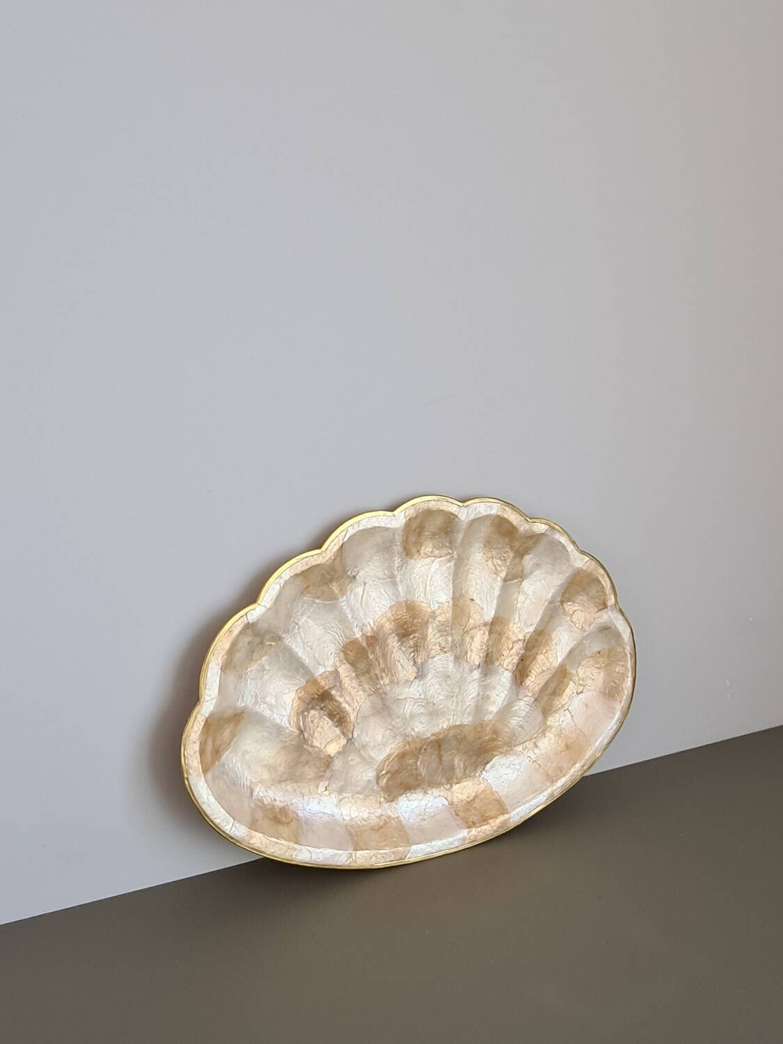 Vintage mother-of-pearl and gold trinket dish – decorative bowl