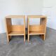 Pair of pine stools or bedside tables, mountain furniture, 1950s