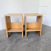 Paire tabourets ou chevets pin mobilier montagne 1950