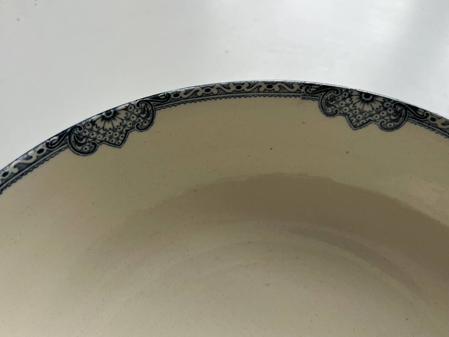 Large Art Deco ironstone salad bowl