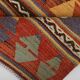 4x6 Green & Red Geometric Vintage Kilim Rug, 123x169Cm