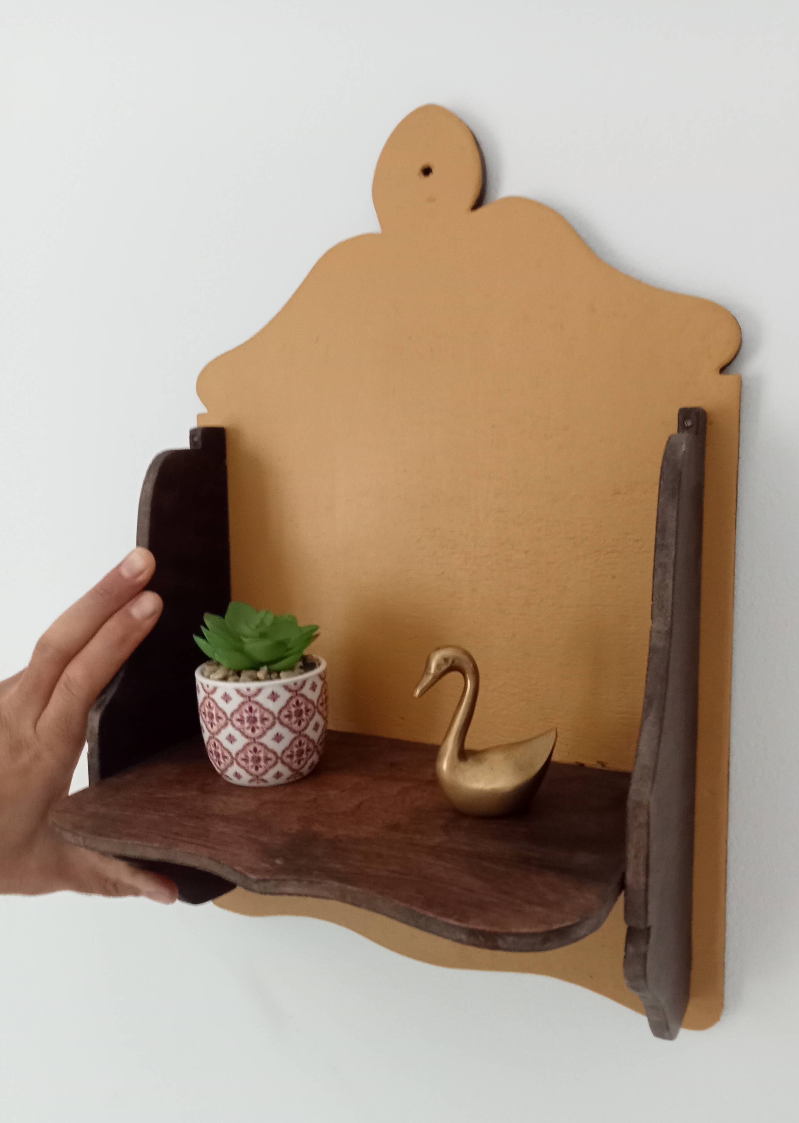 Antique wooden wall shelf