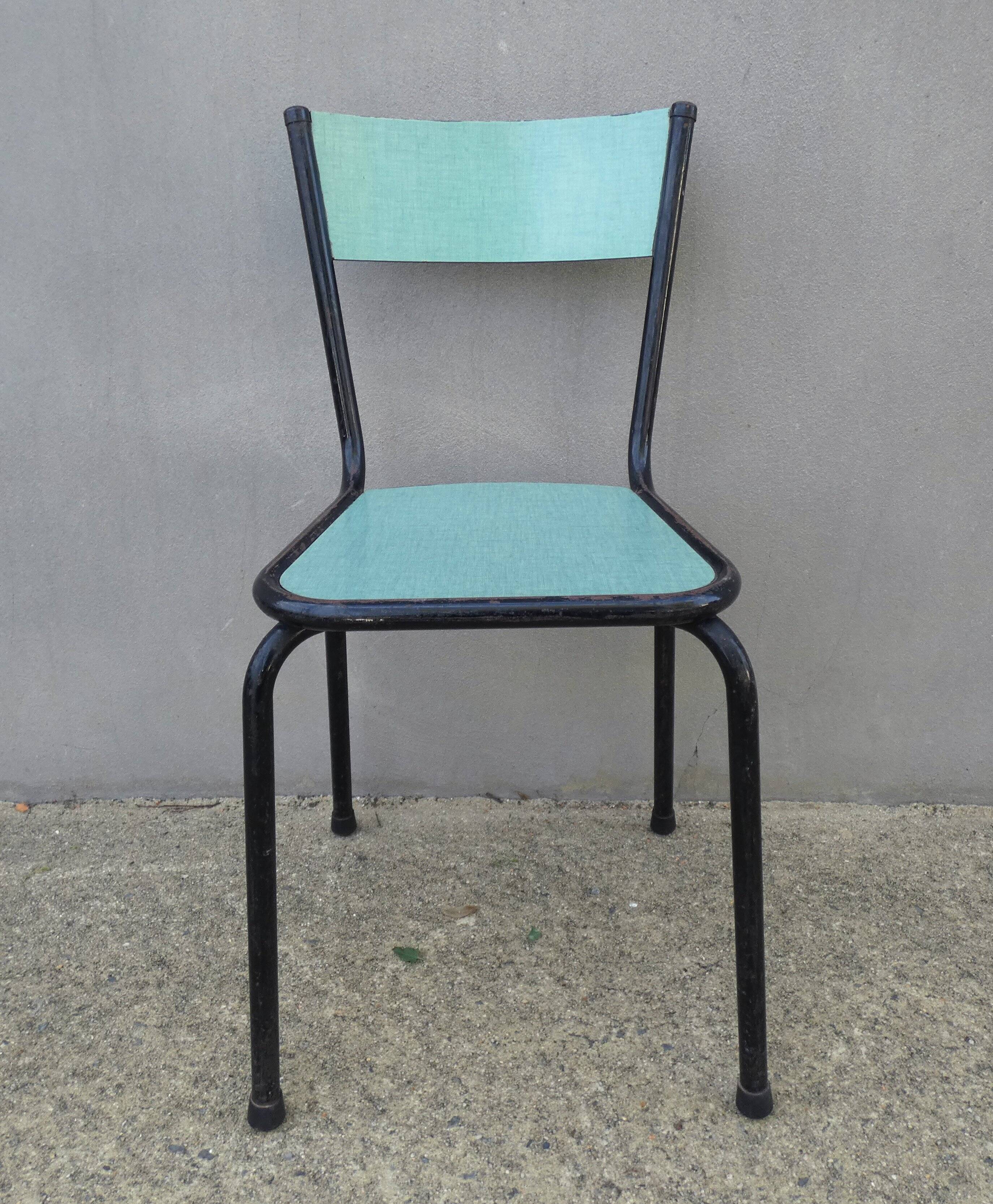 6 chaises en formica vert mint design vintage