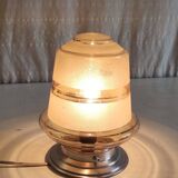 Smoked/sandblasted glass ceiling light - mid 20th century