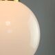 Big Mid-Century Italian Opaline & Brass Globe Pendant Lamp