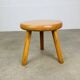 Tripod stool in pine, solid wood, vintage, mountain chalet style.