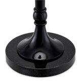 Pair of black piano lacquered table lamps with black granite base.