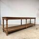Large 19th-century oak draper's table with 6 legs.