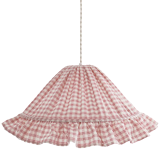 Emilia "small pink squares" conical textile suspension with flounce