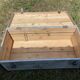 Restored wooden trunk patinated grey