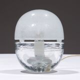 Lampe de table design italien en verre massif épais de 1960