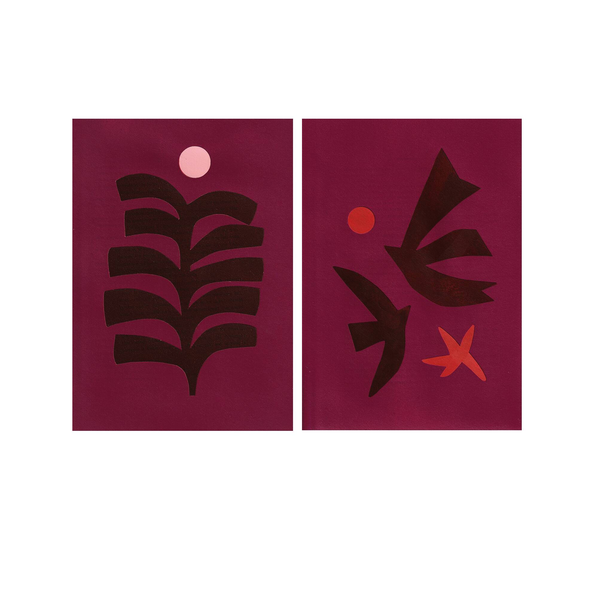 duo of contemporary collages inspired by Matisse signed eawy