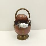 Copper pot cover and a pitcher-style brass handle
