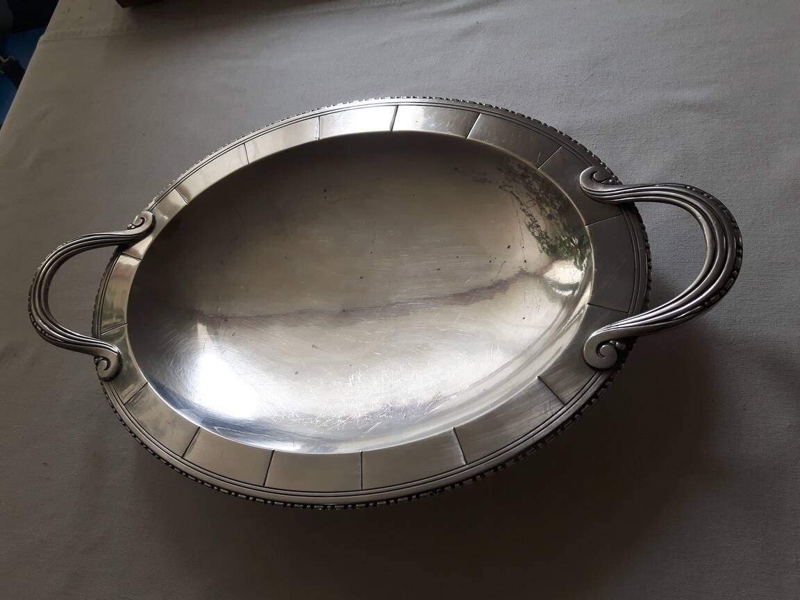 Silver metal dish