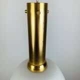 Scandinavian suspension lamp opaline brass 60s