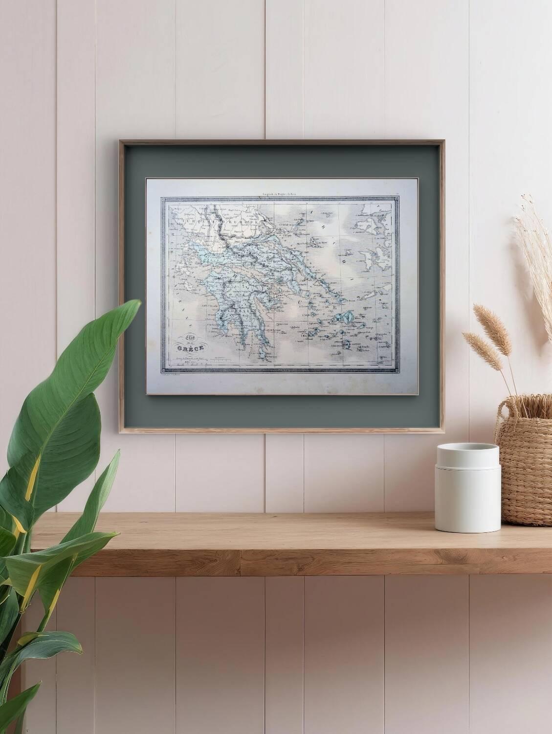 La Grèce, carte ancienne, imprimée en 1852. Authentique.