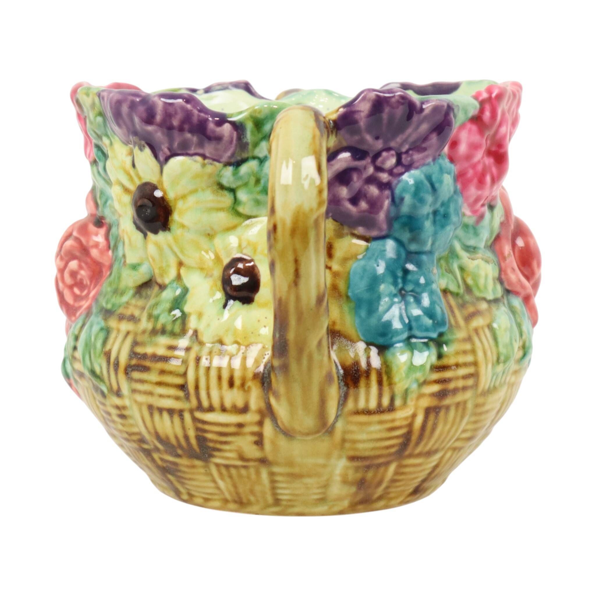 Colorful Art Nouveau Majolica Flowerpot / Cache-pot France