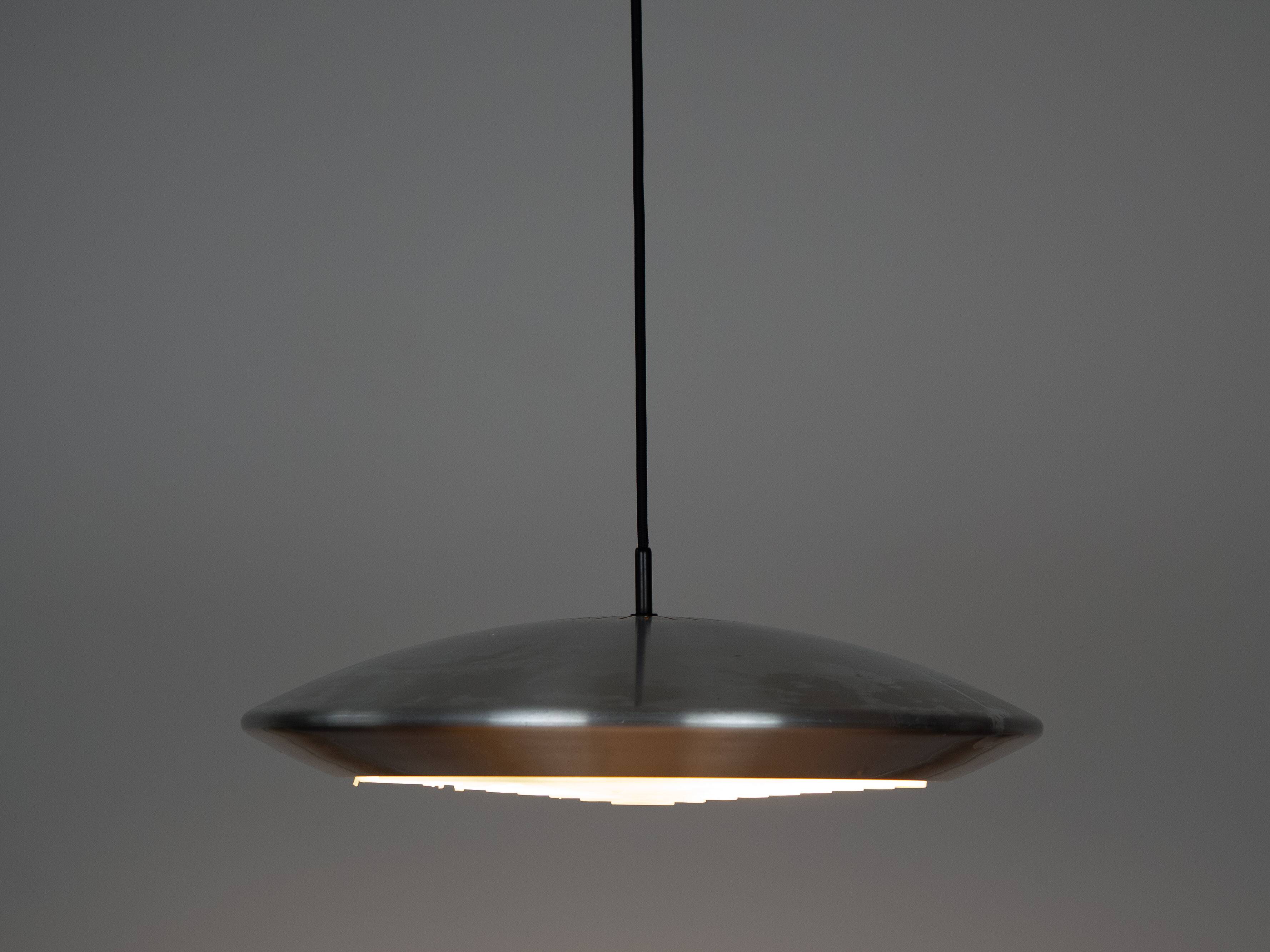 Danish vintage pendant lamp Diskos by Jo Hammerborg, Fog og Morup, 1965