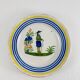 Small antique plate in Henriot Quimper faience circa 1930.