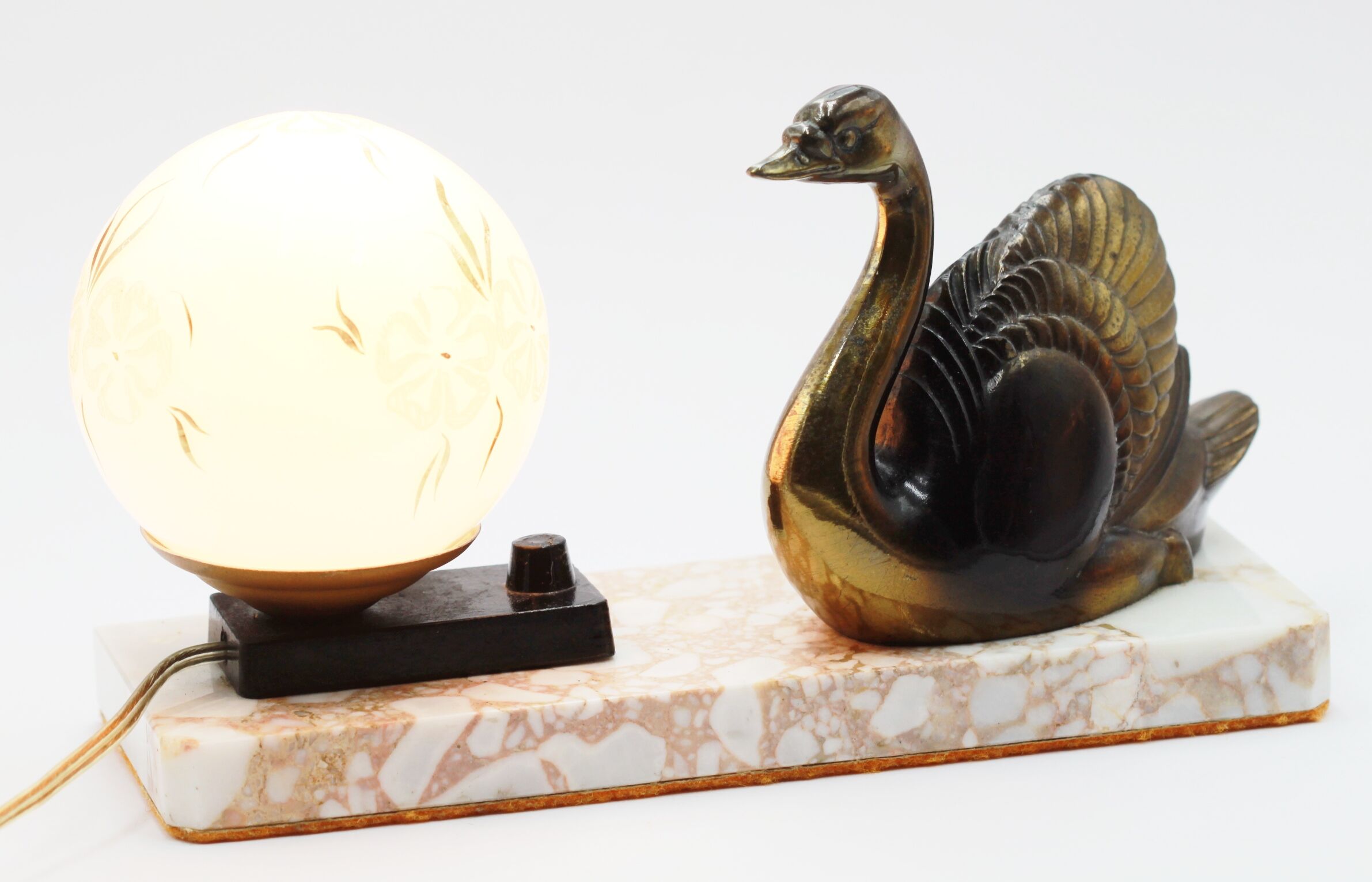 Lampe art deco cygne