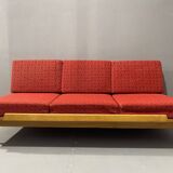 Mid-century folding sofa bed by Drevotvar, 1970s, Czechoslovakia