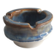 Blue glazed ceramic ashtray