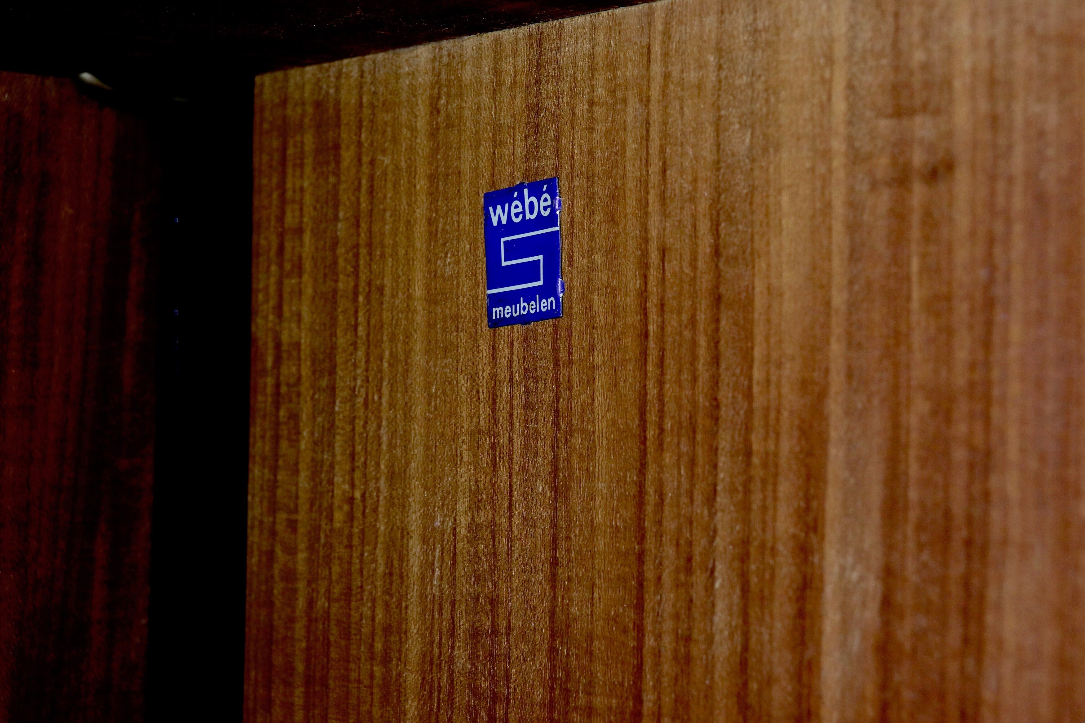 Teak Wall Unit by Louis van Teeffelen for WeBe 1950's