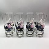 8 Luminarc GLASSES model Anaïs rose noire vintage longdrink