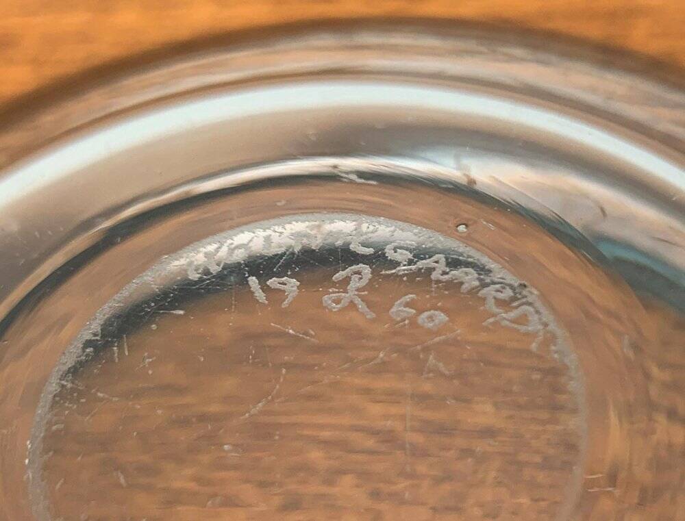 Set of 2 Danish glass bowls from the mid-century by Per Lütken for Holmegaard, 1960s.