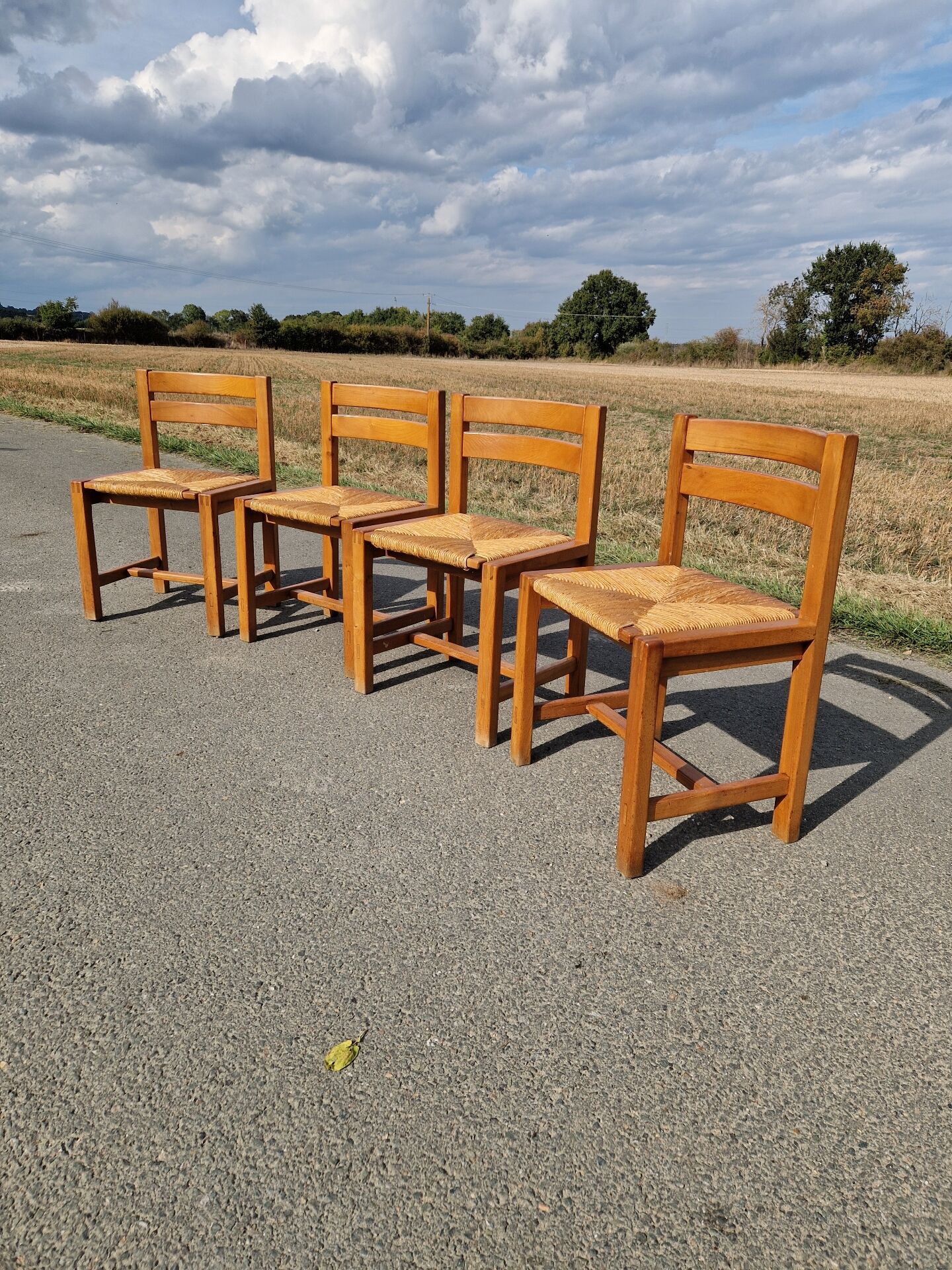 Set of 4 elm chairs from the Regain house.