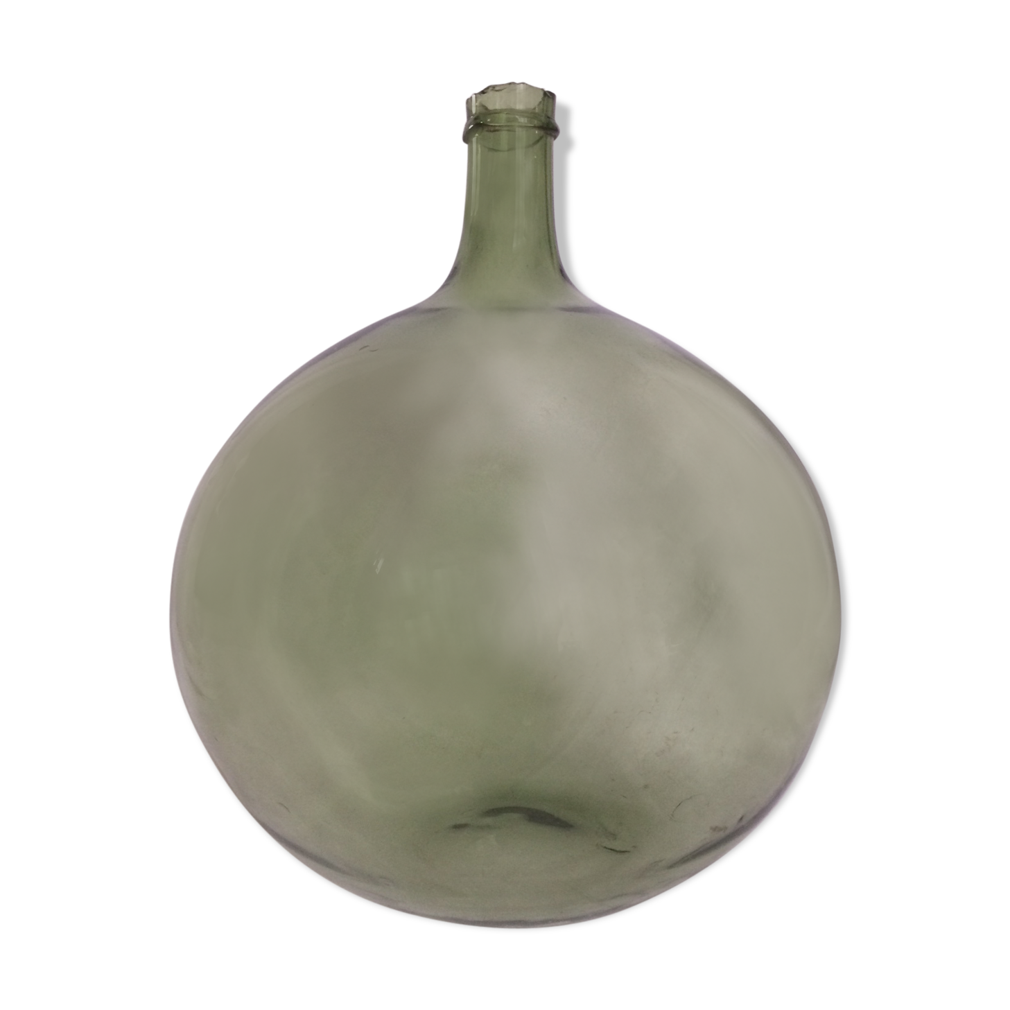 Dame-jeanne très ancienne verte d'environ 15L
