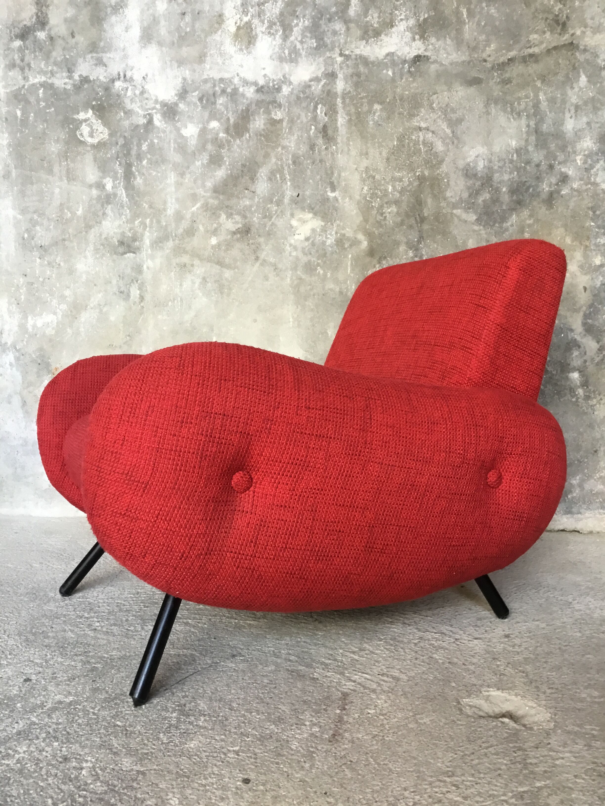 Vintage armchair red fabric - the Redoubt XXI century