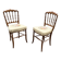 Paire de chaises anciennes en bois tourné, assise tapissée brodée