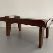 Table basse en bois avec joli motif carré  Plateau de service, années 1960, Allemagne