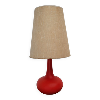 Lampe de table en verre rouge par Holmegaard édition Karstrup, Danemark