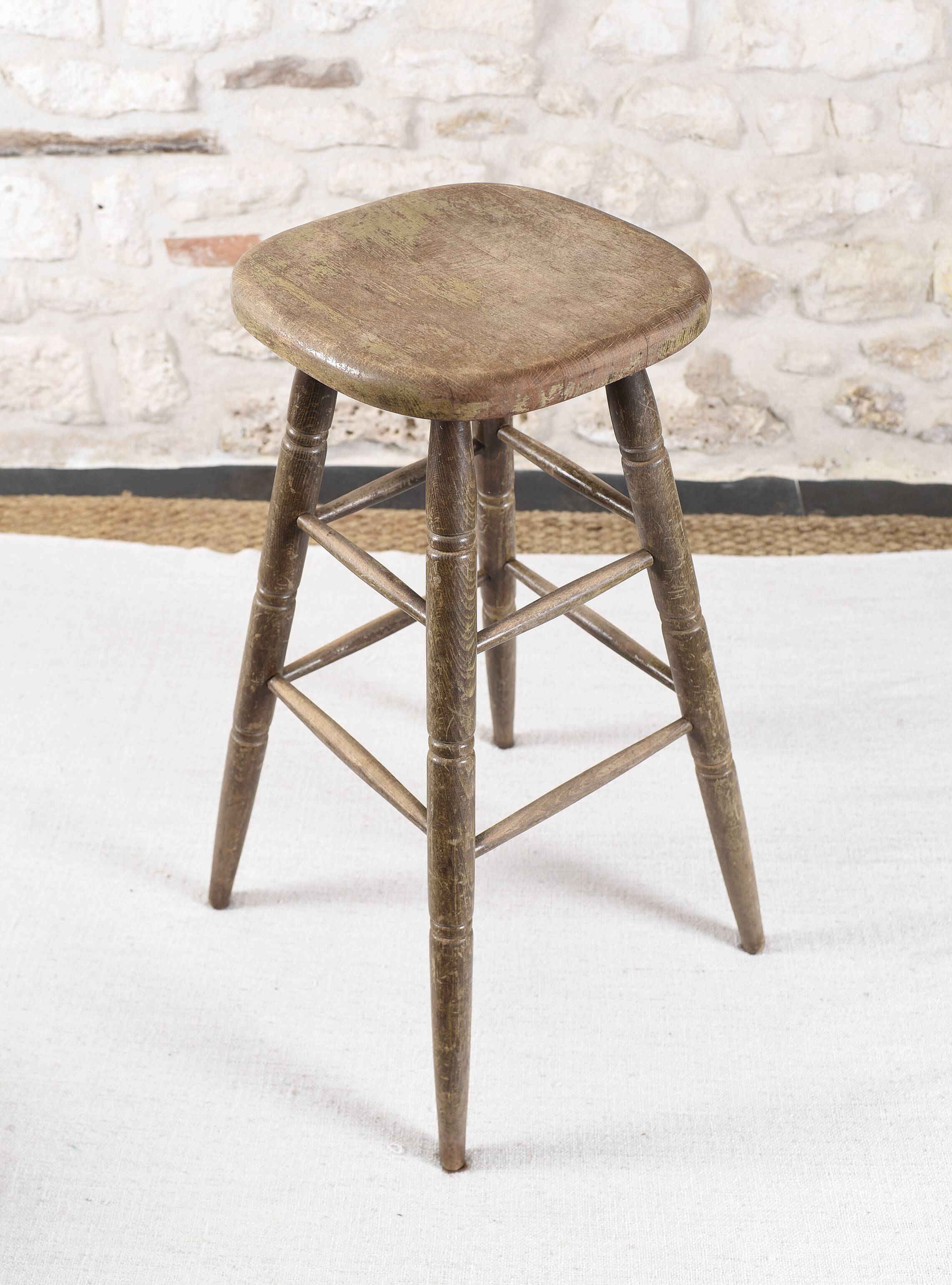Large solid wood bar stool