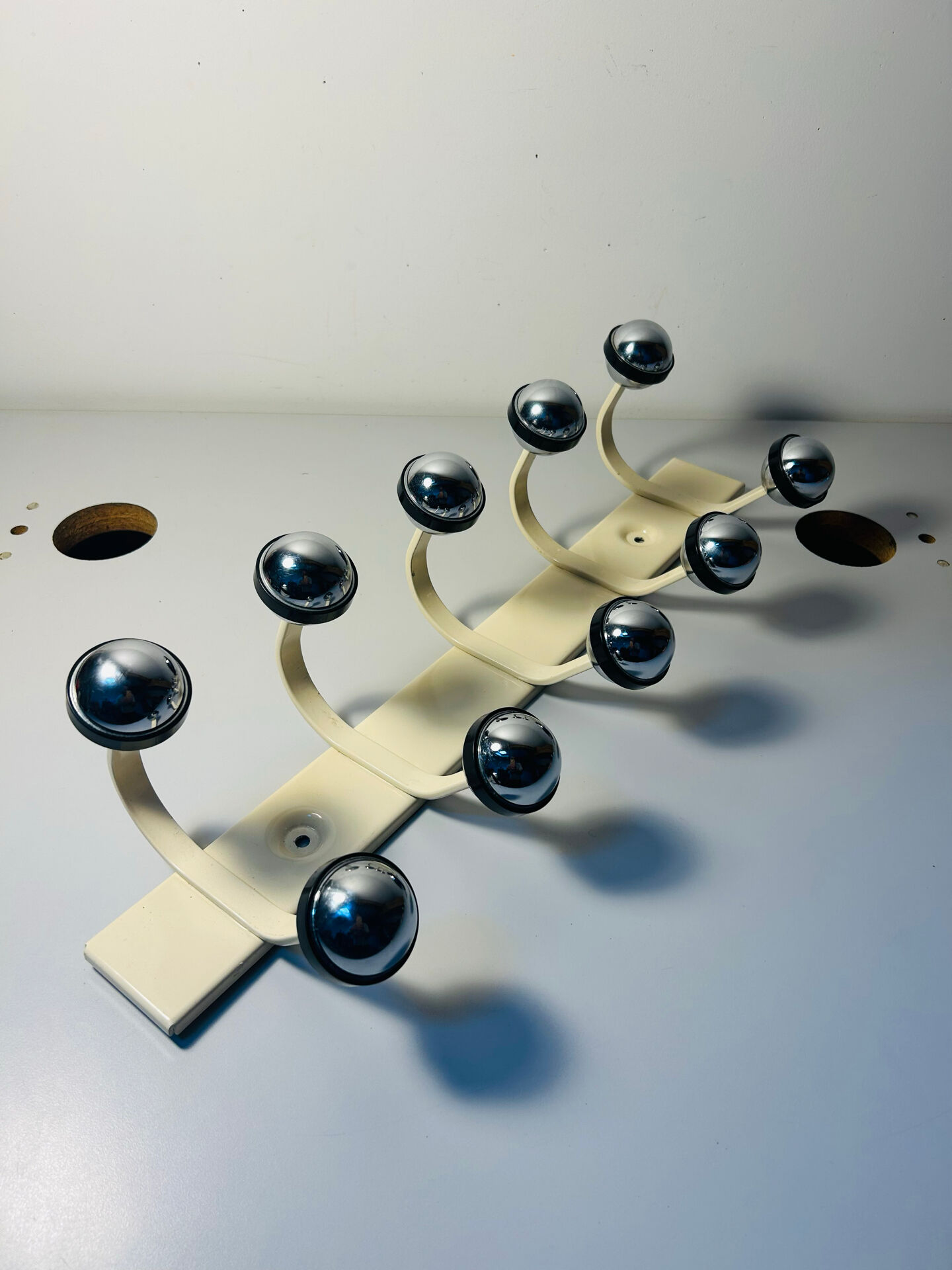 Space Age Metal Coat Rack 10 Balls Vintage 70s France