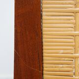 et of 6 wooden Art Deco design dining chairs with a wicker seat and backrest