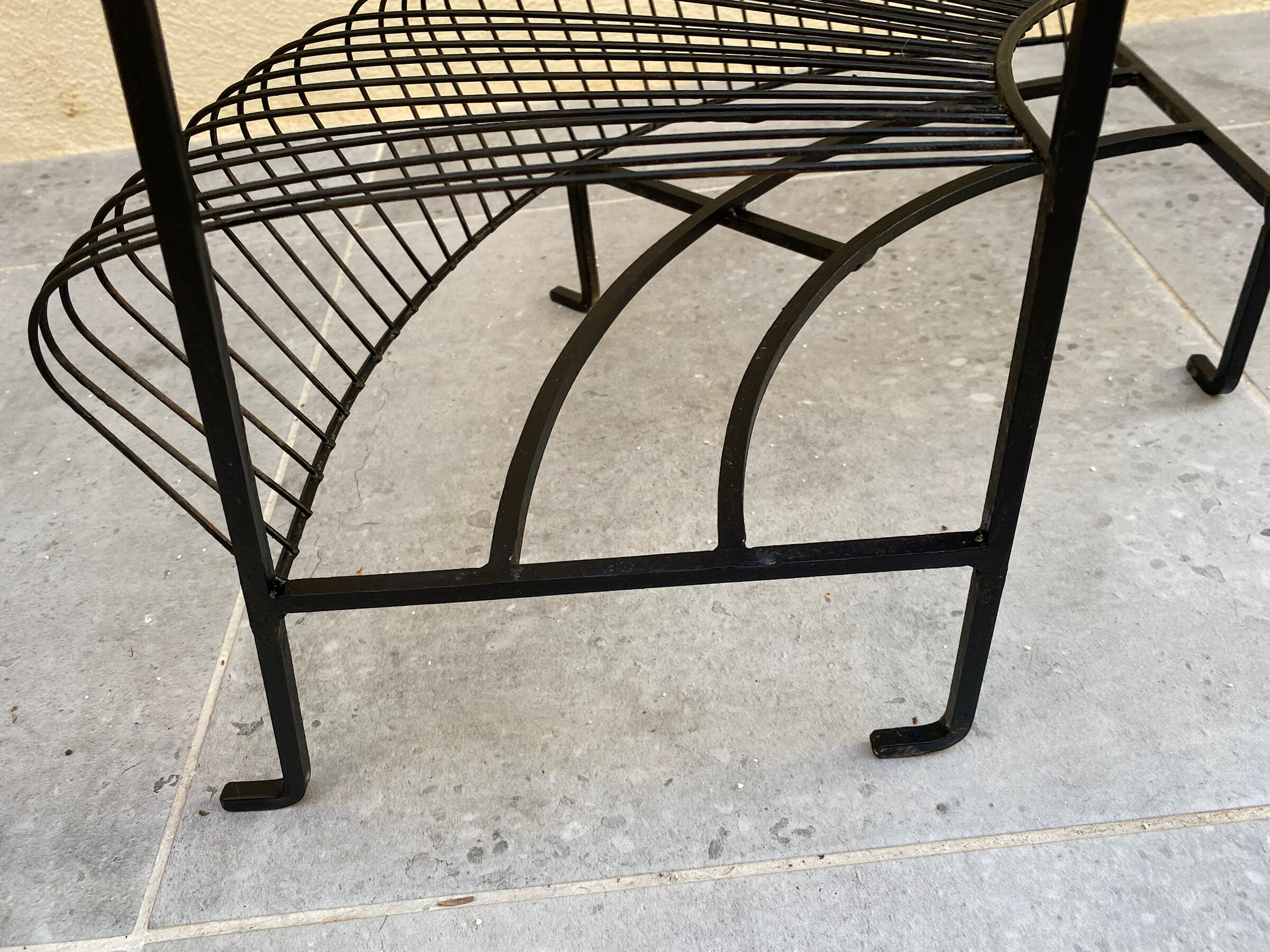 Vintage wrought iron corner shelf